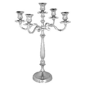 Shiny Silver Aluminium Candle Stand