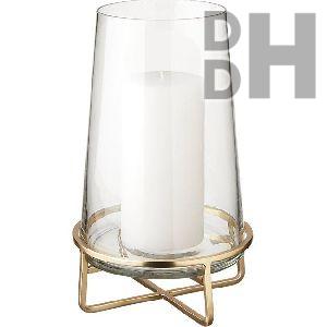 Glass Gold Plated Iron Tea Light Holder