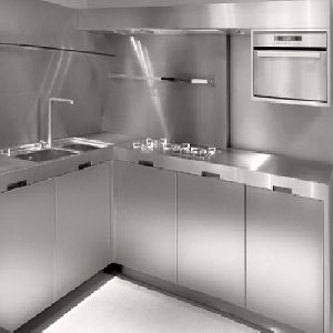 Elegant Stainless Steel Modular Kitchen