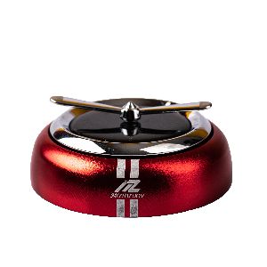 MOTOZOOP Metal Alloy Solar Perfume Fan Air Freshener and Fragrance with Organic Perfume (RED)
