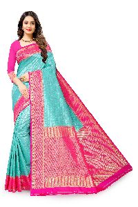 Sarees for Women Banarasi Art Silk Work Saree l Indian Ethnic Wear Wedding Sari