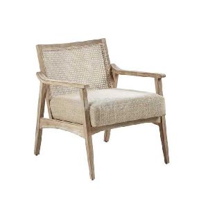 Cane Back Upholstered Armchair