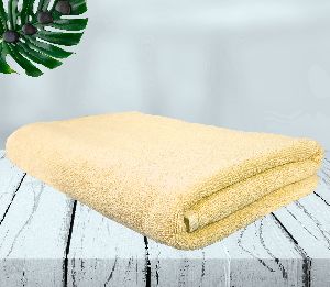 Rekhas Premium Cotton Yellow Bath Towel