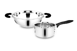 Stainless Steel Cookware Set, Color : Silver