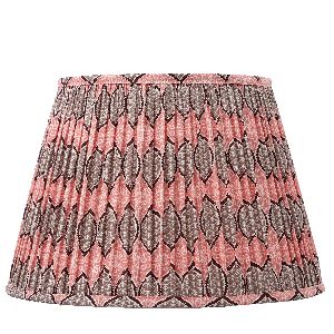 30cm straight empire softback lampshade in pink block printed cotton