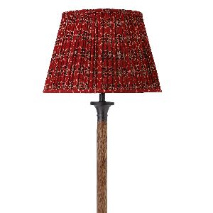 30cm straight empire softback lampshade in red block printed cotton