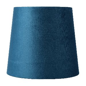 30cm tall hardback lampshade in blue velvet