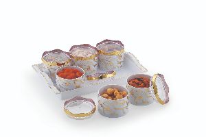 Marble Dry Fruit Tray Set