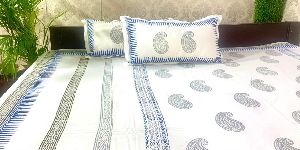 DKWTYL102 Hand Block Printed Cotton Double Bedsheet