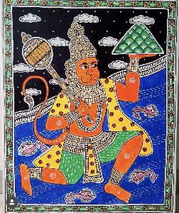 Hanuman Madhubani Paintings
