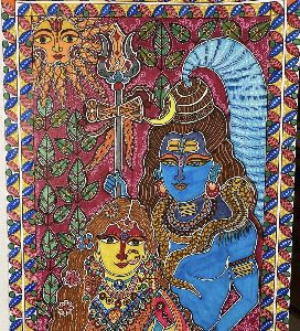 Shiva Parvati Madhubani Paintings