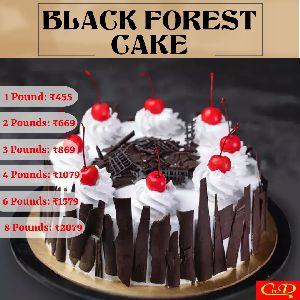 beautifully designed black forest cake