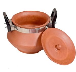 Terracotta Round Handi with Handle
