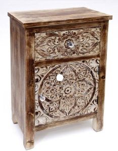Wooden Carving Bedside Table