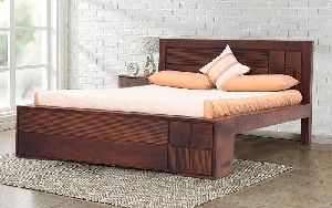 wooden double bed