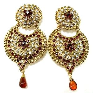 Imitation Jewelry Trending Wedding Wear Designer Golden Grey Maang Tikka  Earring Set For Bridal EM65  Buy Indian Fashion Jewellery