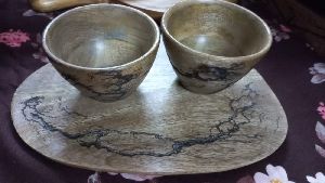 wood serving bowls tray set