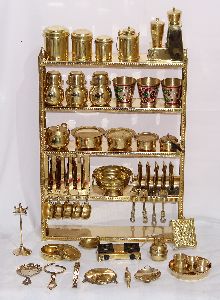 Handcrafted Brass Miniature Kitchen Set