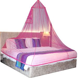 Silver Shine Round Shape Mosquito Net Double Bed Single Bed