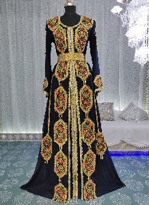 Dark Blue Moroccan Kaftan Dress