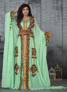 Embroidered Arabic Kaftan Dress