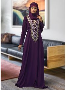 Violet Color Abaya Dress