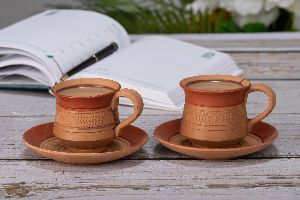 120ml terracotta tea-cup saucer set