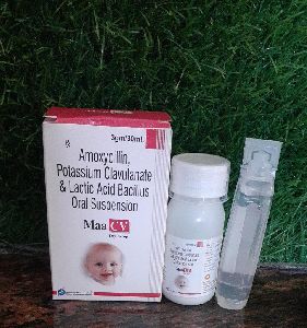 Amoxylcillin 200mg , potassium   clavulante 28.5 mg + lactobacillus Maa CV Dry Syrup