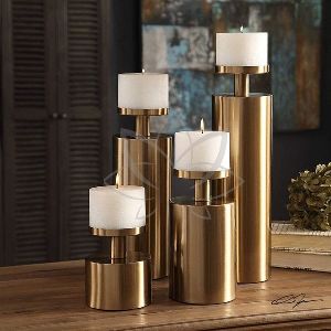 Brass Pillar Candle Holder