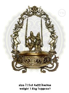 Brass Radha Krishna Swing Urli