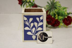 Blue Bone Inlay Pen Holder Mop Inlay Spoon Holder Bone Inlay Accessories From Tradnary