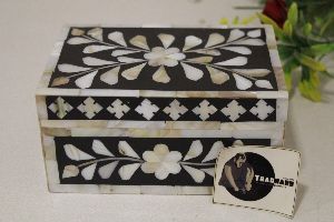 mother of pearl black inlay jewelry box