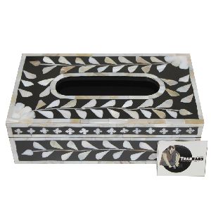 mother of pearl inlay floral pattern tissue boxes
