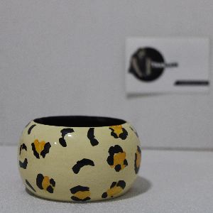 printed cheetah pattern designer womans wooden bangles