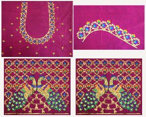 pink blouse designs for silk sarees