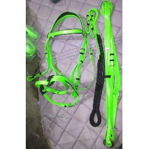 martingale light green pvc horse bridle