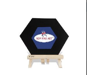Hexagon Shape Black Canvas Board with Easel