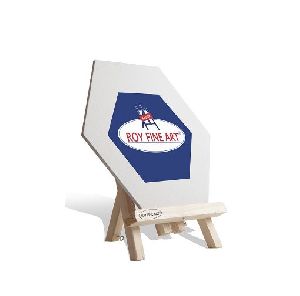 Hexagon Shape White Canvas Board with Easel