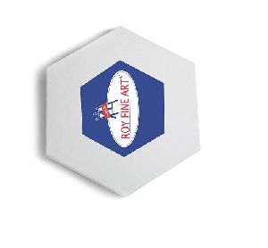 Hexagon Shape White Stretched Canvas