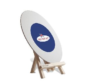 Oval Shape White Canvas Board with Easel