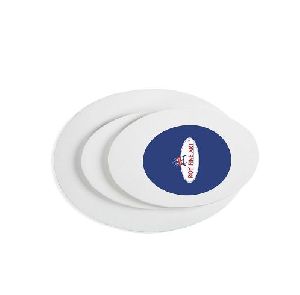 Oval Shape White Stretched Canvas