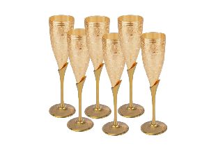 24K CHAMPAGNE GOLD GLASS SET