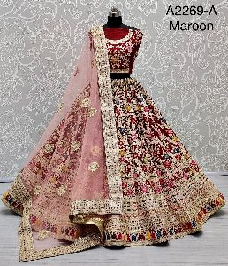 Maroon Patch Work Lehenga Choli