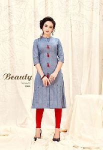 Cotton Full Length Jacket Style Kurti