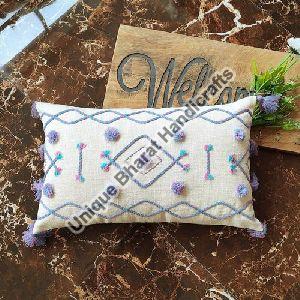 Cotton  Lace Work Cushion Cover