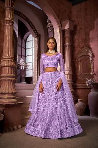 Net Lehenga with canvas attached