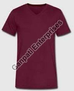 Black Plain Mens V Neck Cotton T Shirt, Packaging Type: Packet at Rs  100/piece in Ghaziabad