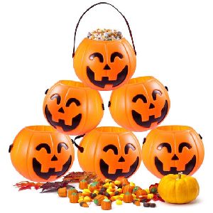 Halloween Pumpkin Plastic Bucket