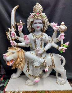 27 Inch Marble Durga Mata Statue