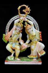 Marble Dancing Krishna Radha Statue